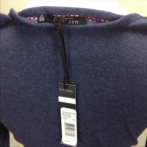 NWT Max Jeans Blue Long Sleeve Cotton Skater Dress - Picture 5 of 6